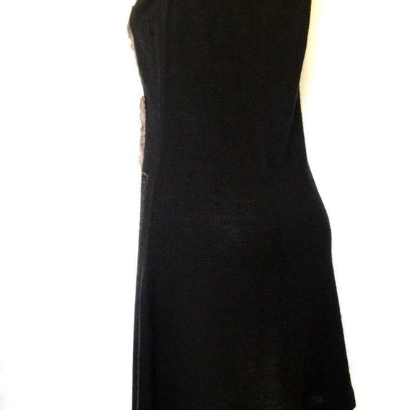 Saniya Khan Dress Black Sleeveless Knit Gold M - Picture 4 of 8